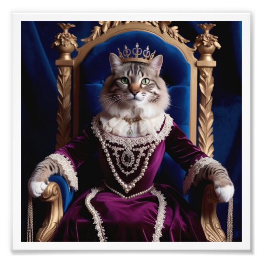 Noble Queen Pet Portrait - Royal Digital Art Fotodruck (Vorne)