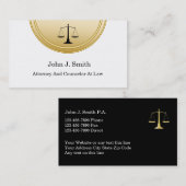 Noble Rechtsanwalts-Visitenkarten Visitenkarte (Vorne/Hinten)