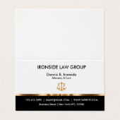Noble Rechtsanwalts-Zelt-Art Visitenkarten (Außenseite Aufgefaltet)