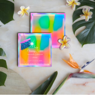 Noble Reinigung hält Ombre rosa GoldGlitzer Quadratische Visitenkarte