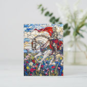 Noble Ritter in Rüstung auf Pferd Postkarte (Stehend Vorderseite)