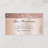 Noble Rose Golden Glitzer Stars Visitenkarte (Rückseite)