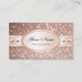 Noble Rose Golden Glitzer Stars Visitenkarte (Vorderseite)