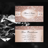 Noble Rose Golden Glitzer Stars Visitenkarte