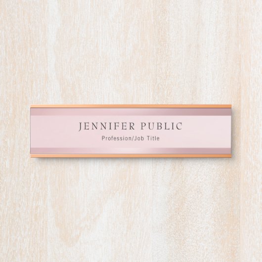 Noble Rosen-Goldschablonen-modernes berufliches Türschild (Vorderseite )