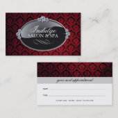 Noble rote Damast-Verabredungs-Karten Terminkarte (Vorne/Hinten)