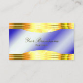 Noble Royal Blue Shiny Gold Borders beeindruckend Visitenkarte (Vorderseite)