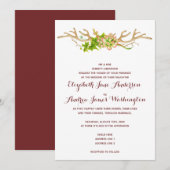 Noble rustikale Wedding Geweihe u. Wildblumen Einladung (Vorne/Hinten)