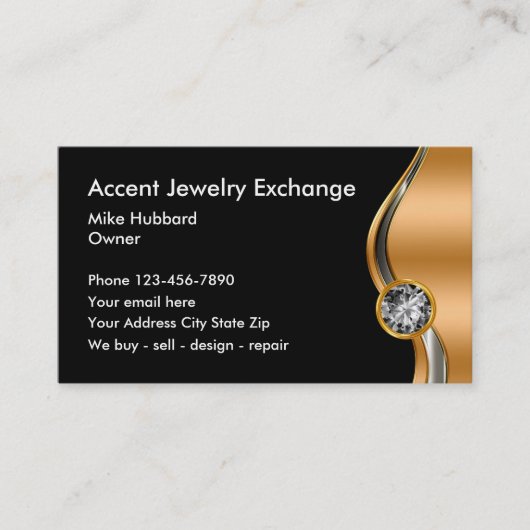 Noble Schmuck-Visitenkarten Visitenkarte (Vorderseite)