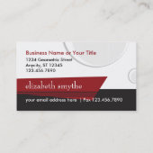 Noble Schwarz-weiße und rote Geschäfts-Karte Visitenkarte (Rückseite)