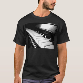 Noble schwarze u. weiße Klavier-Fotografie T-Shirt