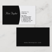 Noble schwarze u. weiße Visitenkarte rund (Vorne/Hinten)