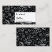 Noble schwarze Verzierungs-vernehmbare Visitenkarte (Vorne/Hinten)