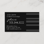 Noble schwarze Visitenkarte (Rückseite)