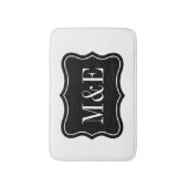 Noble Schwarzweiss-Monogrammbadmatte Badematte (Vorderseite Vertikal)