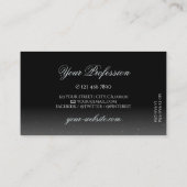 Noble Shimmery Black Sparkling Diamonds Elegant Visitenkarte (Rückseite)