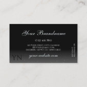 Noble Shimmery Black Sparkling Diamonds Monogram Visitenkarte (Rückseite)
