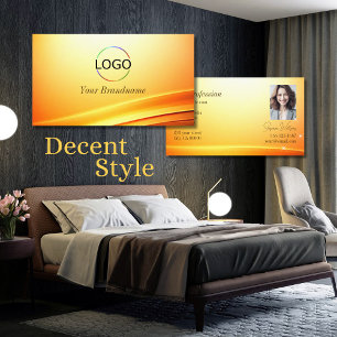 Noble Shimmery Orange geschliffene Decke Logo und Visitenkarte