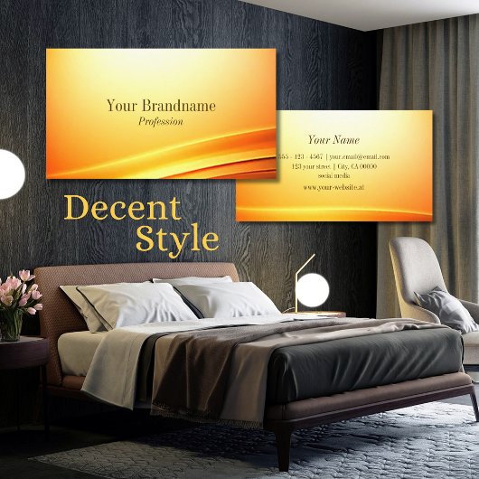 Noble Shimmery Orange geschliffene Dekoration Insp Visitenkarte