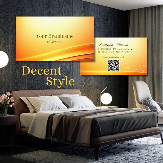 Noble Shimmery Orange geschliffene Dekoration mit  Visitenkarte