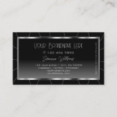 Noble Silver Frame Black Gradient Luxe Glamour Visitenkarte (Rückseite)