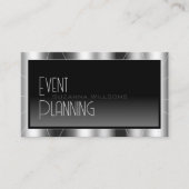 Noble Silver Frame Black Gradient Luxe Glamour Visitenkarte (Vorderseite)