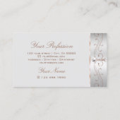 Noble Silver Rose Verziert Sparkle Diamonds Stilvo Visitenkarte (Rückseite)