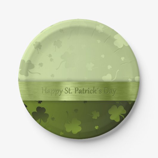 Noble St. Patrick's Day Kleeblatts - Papierplatte Pappteller (Vorderseite)