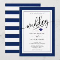 Noble Streifen-Marine-Blau-Seehochzeit