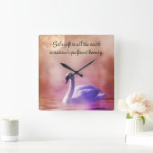Noble Swan Quadratische Wanduhr (Zuhause)