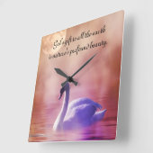 Noble Swan Quadratische Wanduhr (Winkel)