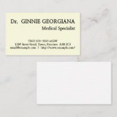 Noble u. moderne medizinischer visitenkarte (Vorne/Hinten)