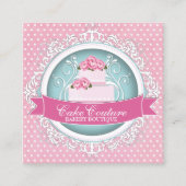 Noble und moderne Kuchen-Designer-Visitenkarten Quadratische Visitenkarte (Vorderseite)