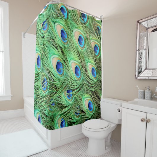 Noble vibrierende Pfau-Federn Duschvorhang (Beispiel)