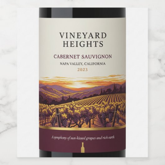 "Noble Vine Design: Captivating Labels for Premium Weinetikett (Einzelnes Label)