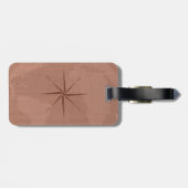 Noble Vintage Art-Weltkarte mit Kompass-Rose Gepäckanhänger (Rückseite horizontal)