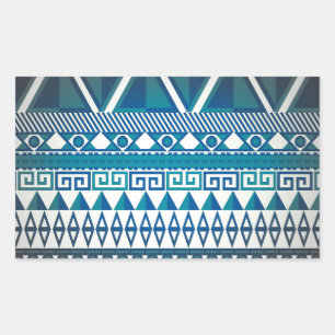 Noble Vintage Entwurfs-Azteke-Kunst Rechteckiger Aufkleber
