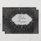 Noble Vintage Leuchter-Verzierungs-Baby-Dusche Einladung (Vorne/Hinten)