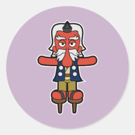 Noble Warrior Daitengu - Japanisch Yokai Runder Aufkleber