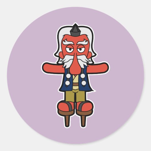 Noble Warrior Daitengu - Japanisch Yokai Runder Aufkleber (Vorderseite)