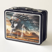 Noble Warrior Sunset Metall Brotdose (Rückseite)