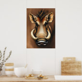 Noble Warthog Portrait - Afrikanische Tierkunst Poster (Küche)