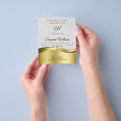 Noble Wavy Gold Dekoration auf hellgrauem Monogram Flyer (Gruppe)