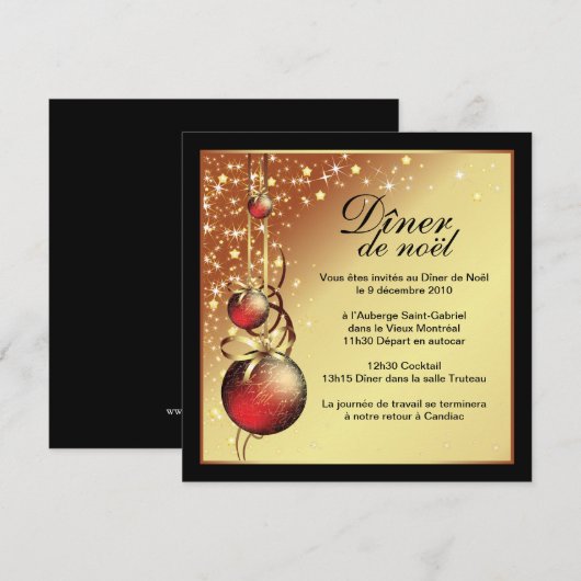 Noble Weihnachtskarten-Einladung Einladung (Vorne/Hinten)