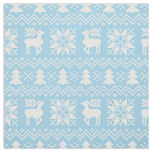 Noble Weihnachtsstrickjacke-inspiriertes blaues Stoff
