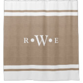 Noble weiße Imitat-Leinwand-saubere weiße Grenzen Duschvorhang (Vorderseite)