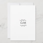 Noble weiße schwarze Wedding Einladung (Rückseite)