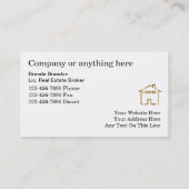 Noble wirkliche Anwesen-Geschäfts-Karten Visitenkarte (Rückseite)