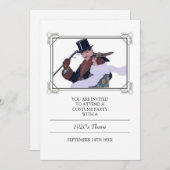 Noble Zwanzigerjahre Thema-Kostüm-Party Einladung (Vorne/Hinten)