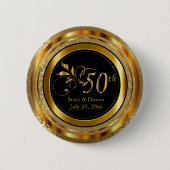 Nobler 50. goldener Hochzeitstag Button (Vorderseite)